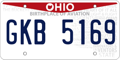 OH license plate GKB5169