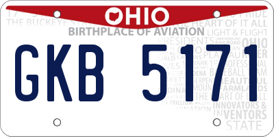 OH license plate GKB5171
