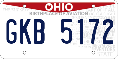 OH license plate GKB5172