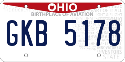 OH license plate GKB5178