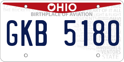 OH license plate GKB5180