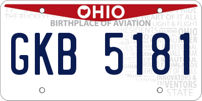 OH license plate GKB5181