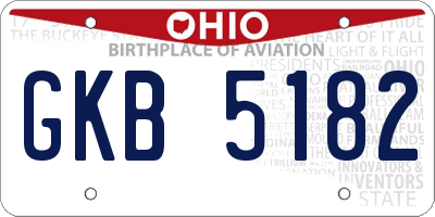 OH license plate GKB5182