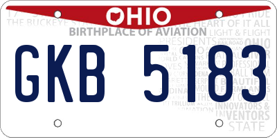 OH license plate GKB5183
