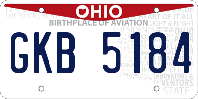 OH license plate GKB5184