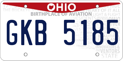OH license plate GKB5185