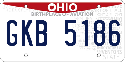 OH license plate GKB5186