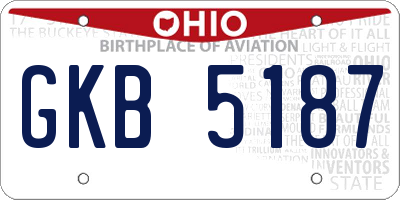 OH license plate GKB5187