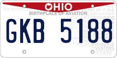 OH license plate GKB5188