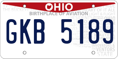 OH license plate GKB5189