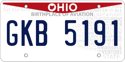 OH license plate GKB5191