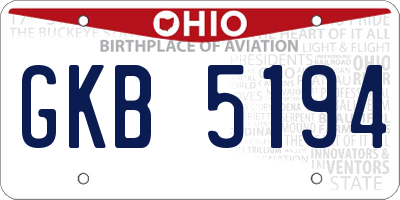 OH license plate GKB5194