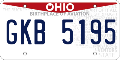 OH license plate GKB5195