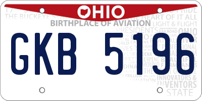 OH license plate GKB5196