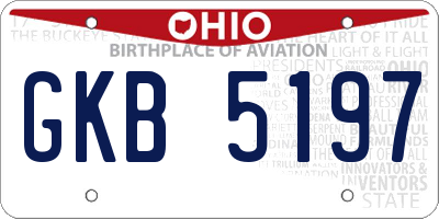 OH license plate GKB5197