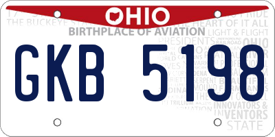 OH license plate GKB5198