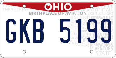 OH license plate GKB5199