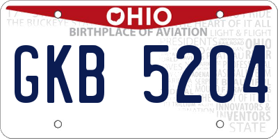 OH license plate GKB5204