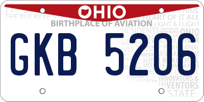OH license plate GKB5206