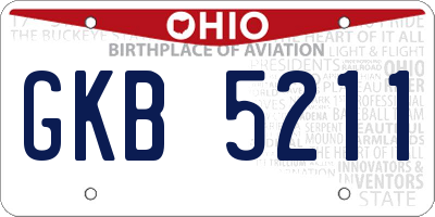 OH license plate GKB5211