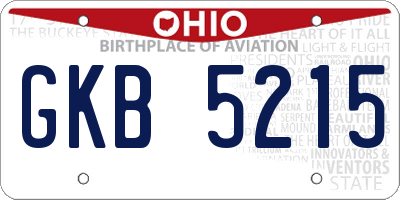 OH license plate GKB5215