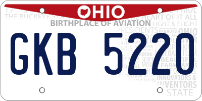 OH license plate GKB5220