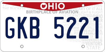 OH license plate GKB5221