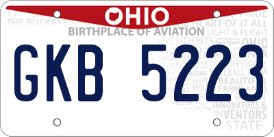 OH license plate GKB5223