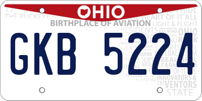 OH license plate GKB5224