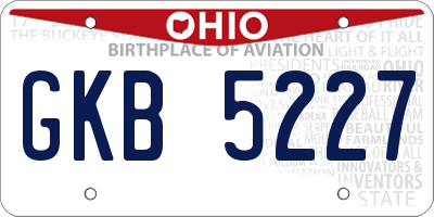 OH license plate GKB5227