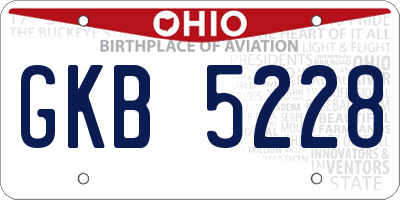 OH license plate GKB5228
