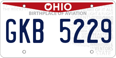 OH license plate GKB5229