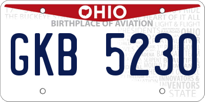 OH license plate GKB5230
