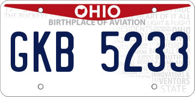 OH license plate GKB5233