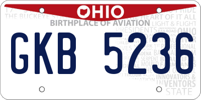 OH license plate GKB5236