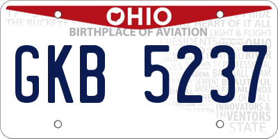 OH license plate GKB5237