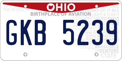 OH license plate GKB5239