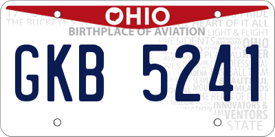 OH license plate GKB5241