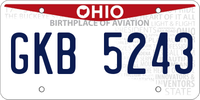 OH license plate GKB5243