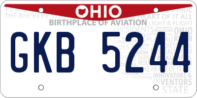 OH license plate GKB5244