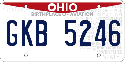 OH license plate GKB5246