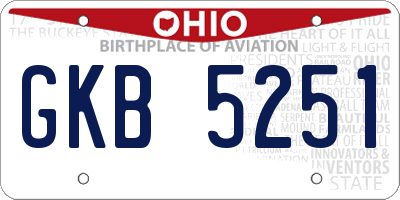 OH license plate GKB5251