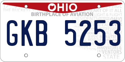OH license plate GKB5253