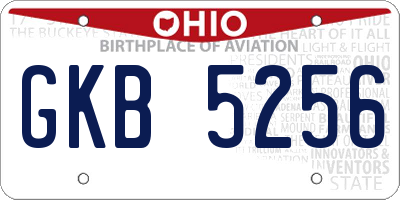 OH license plate GKB5256