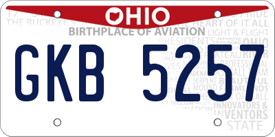 OH license plate GKB5257