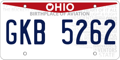 OH license plate GKB5262