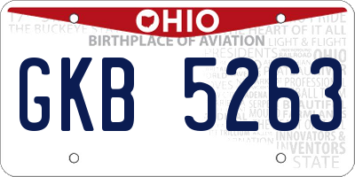 OH license plate GKB5263