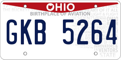 OH license plate GKB5264