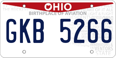 OH license plate GKB5266