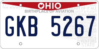 OH license plate GKB5267